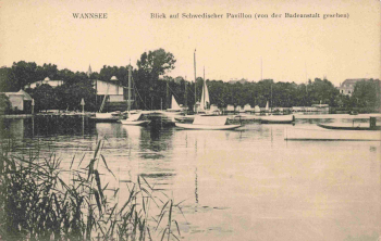 Wannsee, Berlin – View of the Swedish Pavilion – Vintage postcard, c. 1910