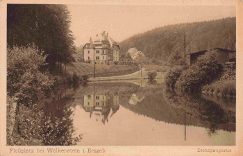 Wolkenstein Erzgebirge Flossplatz an der Zschopau * um 1920
