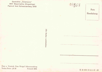08344 Waschleite Grünhain Erzgebirge Gaststätte Osterlamm * 1973