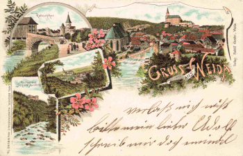 Weida Thüringen Gruss aus ... Litho gebraucht um 1900