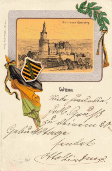 Weida Thüringen Schloss Osterburg Prägelitho o 1902
