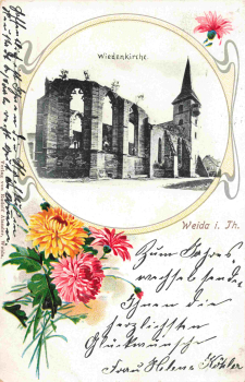 Weida Thüringen Wiedenkirche Jugendstilkarte o 1901