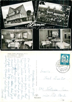 88250 Weingarten Wuerttemberg Hotel Lamm o 28.9.1963