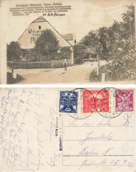 Wine house Mint Austrian Silesia at the city forest Leobschütz o 1921