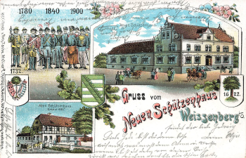 02627 Weissenberg Sachsen Neues Schützenhaus Litho o 1903