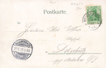02627 Weissenberg Sachsen Neues Schützenhaus Litho o 1903
