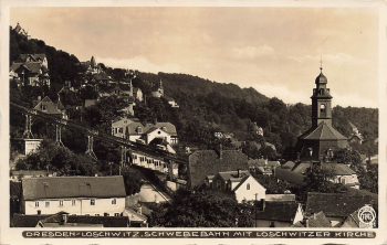 Loschwitz Schwebebahn * um 1935 ​​​​​​​Verlag Hahn-Foto7842