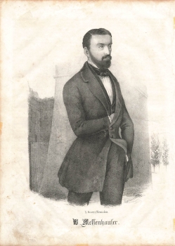 Wenzel Messenhauser Oberkommandant der Wiener Nationalgarde original Lithographie um 1850