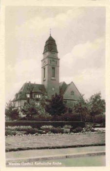 08412 Werdau Sachsen Katholische Kirche o 1954