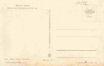 Werder Havel von der Wachtelburg alte Ansichtskarte * 1957