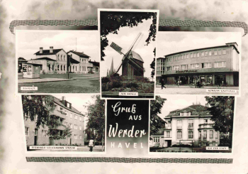 Werder Havel Mehrbildkarte mit Windmühle o 1967