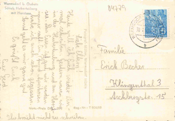 04779 Wermsdorf Schloss Hubertusburg o 1958