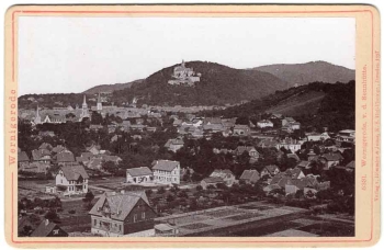 Wernigerode von der Sennhutte Kabinett Foto 17 x 11 cm um 1900