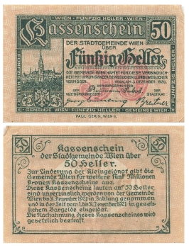 Wien 50 Heller 1920 Notgeld