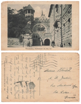 Wiesbaden Heidenmauer Französischer Zensurstempel 30.5.1919