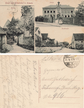 Wilschdorf bei Klotzsche Dresden Schule Dorfstrasse Kirche o 1917