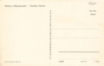 02681 Wilthen Oberlausitz Goethe Schule * 1961