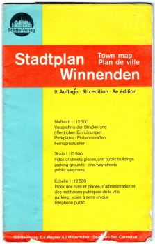 Winnenden city map around 1970