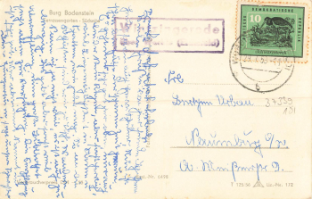 37339 Wintzingerode Leinefelde-Worbis country postmark, post office stamp o 29.7.1953