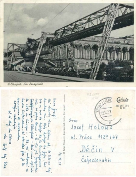 Wuppertal Elberfel, Am Landgericht Schwebebahn  o 15.10.1951
