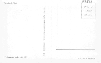 07343 Wurzbach Thüringen Mehrbildkarte * 1963