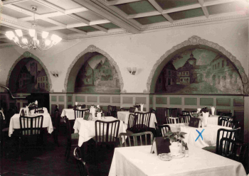 Wurzen, Saxony: Hotel in the town of Wurzen / Restaurant – circa 1960