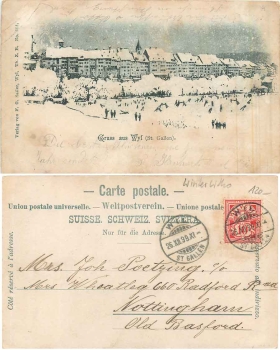 Wyl St. Gallen Winterlitho o 26.12.1899