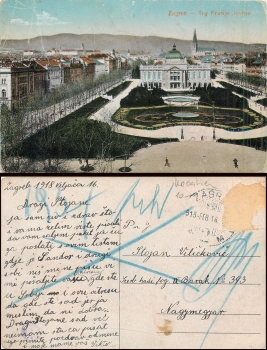 Zagreb Trg Franje Josipa  gebr. 16.2.1918
