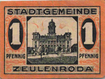 Zeulenroda, Thuringia, 1920 emergency money note