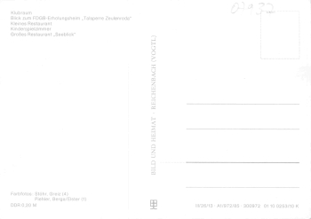 Zeulenroda FDGB Erholungsheim * 1985