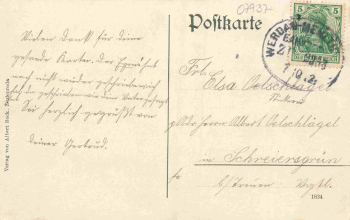Zeulenroda Friedenshöhe – Werdau-Mehltheuer Railway Post – Train 2253 – 1912