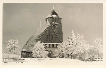 Zinnwald Erzgebirge Kirche Druckvorlage um 1950   Hanich Verlag  