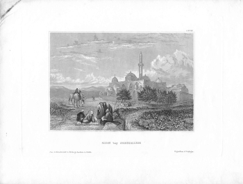 Zion near Jerusalem original steel engraving around 1836