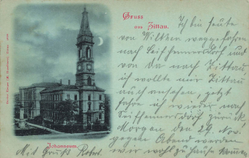Zittau Sachsen Johanneum Mondscheinkarte o 1898
