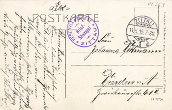 Zittau Sachsen Stadtgärtnerei Feldpost Reservelazarett o 1915