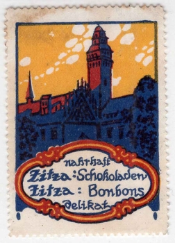 Zitza Schokoladen Bonbons Vignette um 1920