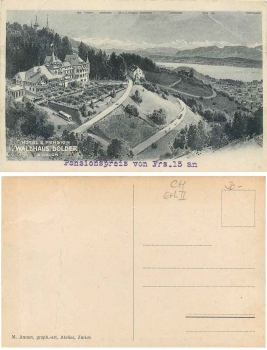 Zurich Hotel Waldhaus Dolder artist card* ca. 1930