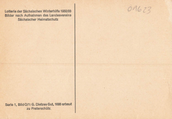 01683 Praterschütz Nossen Dietzes Gut Sächsische Winterhilfe * 1932