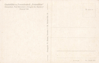 01744 Poebeltal Dippoldiswalde Gasthof Putzmuehle * um 1950