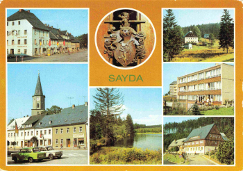 Sayda Sachsen Mehrbildkarte o 1987