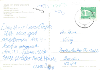 Sayda Sachsen Mehrbildkarte o 1987