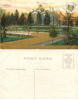Maine Augusta Capitol gold cut AK * around 1910