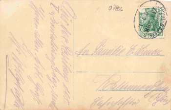 Neustadt Orla Cafe Klemm bahnpoststempel Leipzig-Saalfeld Zug 368 o 1911