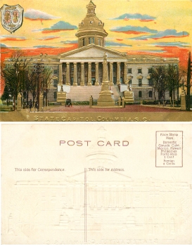 Columbia South Carolina State Capitol gold cut AK * circa 1910