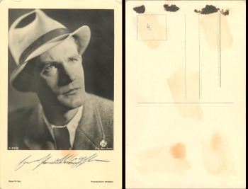 von Klipstein Ernst star postcard from Ross-Verlag, with original autograph