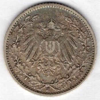 1/2 Mark 1909 J Deutsches Kaiserreich Silbermünze