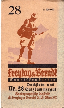 Dachstein and Salzkammergut Freytag Berndt tourist map No. 28 around 1936