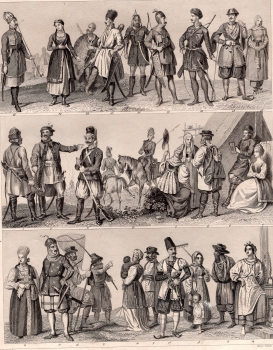 military illustration original steel engraving by Henry Winkles after G Heck around 1850