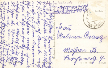 02799 Waltersdorf Oberlausitz Hubertusbaude mit Jonsberg o um 1955