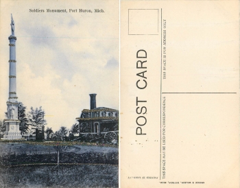 Michigan Port Huron Solidiers Monument mica map * circa 1910